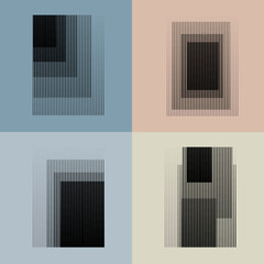 Art composition with lines .Modern art design .Neutral color stripes .Transition speed lines .Bauhaus art style .Geometric shape. Wall art .