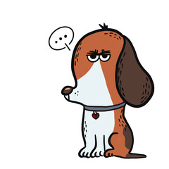 Illustration dog  in funny style.