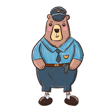 Police bear in uniform.