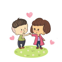 Cute cuouple in cartoon character.