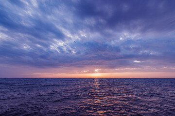 Sunset sky over the sea.