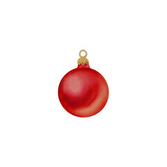 Pink Ball, Glass Toy on an isolated background, New Year, Christmas Tree Decoration.