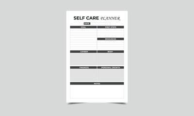 Self Care Planner and kdp interior
