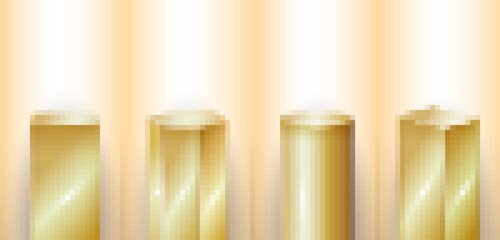 Abstract golden pedestals. Award ceremony concept. Stage background. Vector illustration.