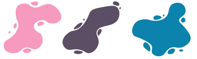 Set of fluid abstract shapes. Isolated flat vector background illustration
