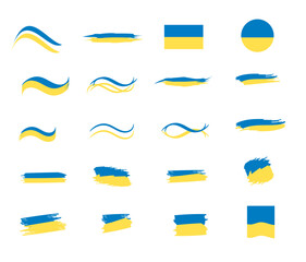 Ukraine flag designs. Set of abstract Ukraine flag designs