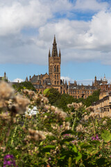 Views of Glasgow's Westend  and Glasgow University tower.