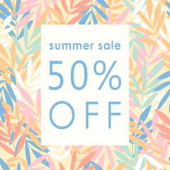 Trendy floral square sale templates. Discount shopping concept. Suitable for social media posts, mobile apps, cards, invitations, banners design and web, internet ads.