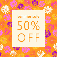 Trendy floral square sale templates. Discount shopping concept. Suitable for social media posts, mobile apps, cards, invitations, banners design and web, internet ads.