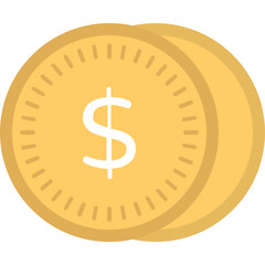 Dollar Coins Flat Icon 