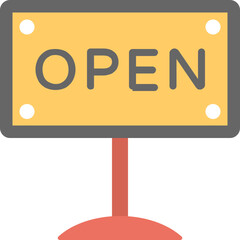 Open Signboard Flat Icon 