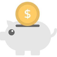 Piggy Bank Flat Icon 