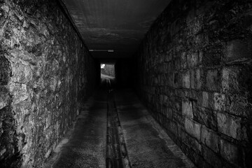 Fototapeta na wymiar Scary dark tunnel