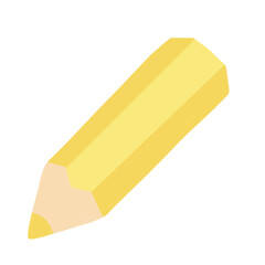 Cute pastel yellow colored pencil icon. Doodle illustration. Back to school concept.