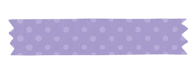 Purple polka dot patterned paper decoration tape. Flat vector illustration.