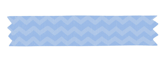Blue chevron patterned paper decoration tape. Flat vector illustration.