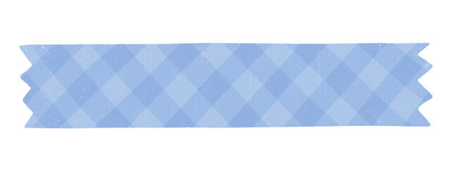 Fototapeta premium Blue plaid patterned paper decoration tape. Flat vector illustration.