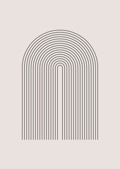 Contemporary graphic design. Vector curved stripes in rainbow shape.