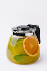 refreshing tea with lime and orange and mint
