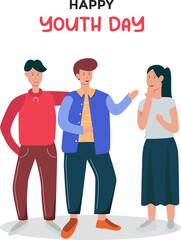 Illustration vector graphic of international youth day, good use for teenage posters, teenage flyers, etc.