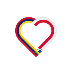 unity concept. heart ribbon icon of venezuela and panama flags. vector illustration isolated on white background	