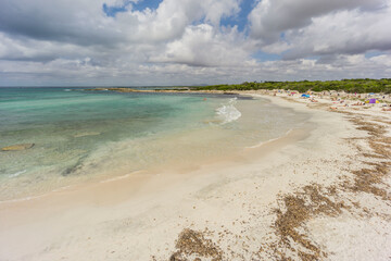 playa nudista Es Peregons Grans, Colònia de Sant Jordi, término municipal de Las Salinas, Mallorca, balearic islands, spain, europe