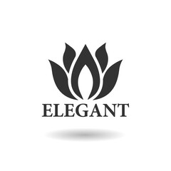 Lotus elegant logo with shadow