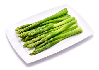 Green organic natural Asparagus isolated on white background