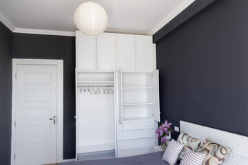 Panorama Open interior, cabinet furniture, closet or wardrobe