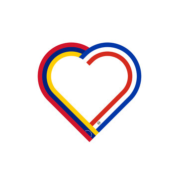 recommend clip art: unity concept. heart ribbon icon of venezuela and paraguay flags. vector illustration isolated on white background	