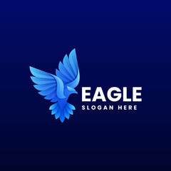 Vector Logo Illustration Eagle Gradient Colorful Style.