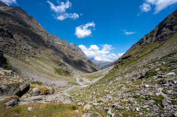Paysage de montagne du massif de la Vanoise dans les Alpes en France en été et du vallon d'Ambin