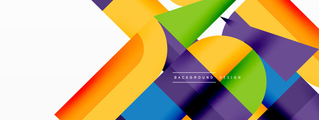 Minimal geometric abstract background. Circle square and triangle design. Trendy techno business template for wallpaper, banner, background or landing