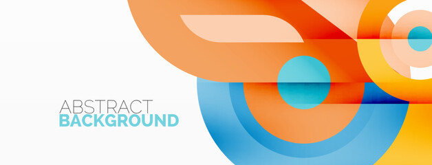 Abstract round shapes background. Minimalist decoration. Geometric background with circles and rings