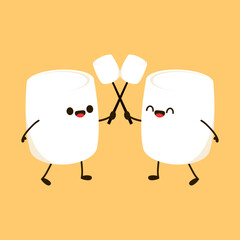 Marshmallow cartoon. marshmallow character design. Marshmallow vector.