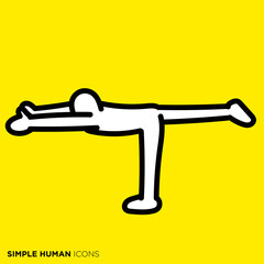 シンプルな人間のアイコンシリーズ　「ヨガ、戦士のポーズ」