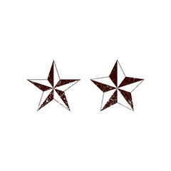 Obraz premium a set of grunge effect star illustrations for icons, symbols or logos