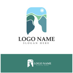 River Logo vector icon illustration design template