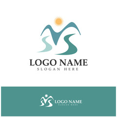 River Logo vector icon illustration design template