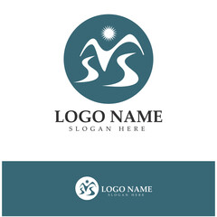 River Logo vector icon illustration design template