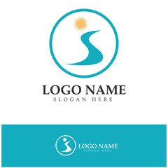 River Logo vector icon illustration design template