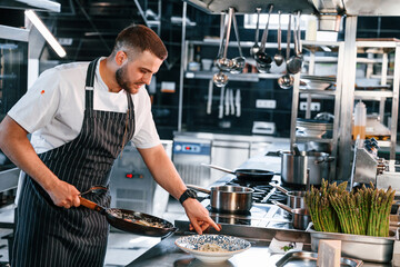 Delicious salad. Chef is on the kitchen preparing food