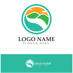 River Logo vector icon illustration design template