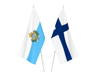 Fototapeta na wymiar San Marino and Finland flags