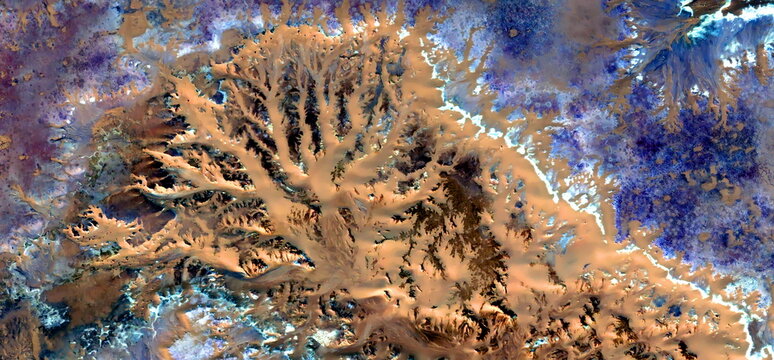 fossil Sand,  abstract photographs of the deserts of Africa from the air,