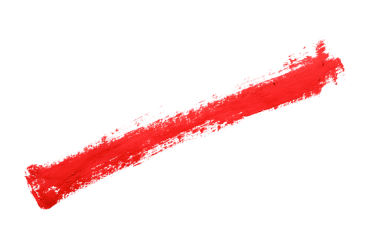 red brush isolated on transparent background red watercolor,png