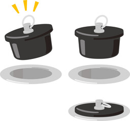 排水口の栓のイラストセット