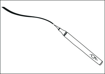 Vector illustration of an eyeliner with a drawn line. Beautiful illustration in a linear style. beauty product.