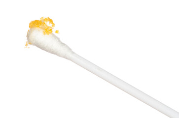 Ear wax on a cotton swab