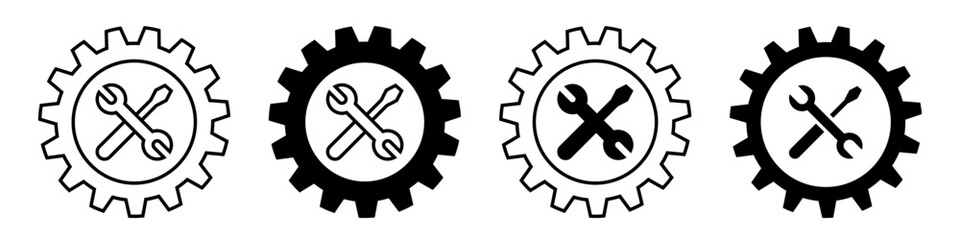 Options icon vector set. settings illustration sign collection. installation symbol. repair logo. fix mark.